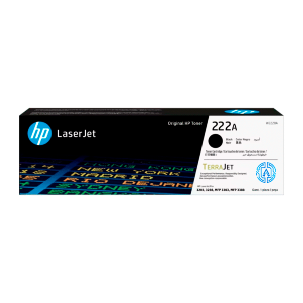 Toner Hp W2220A 222A LaserJet Pro 3203dw / MFP 3303fdw Black 1,300 Páginas
