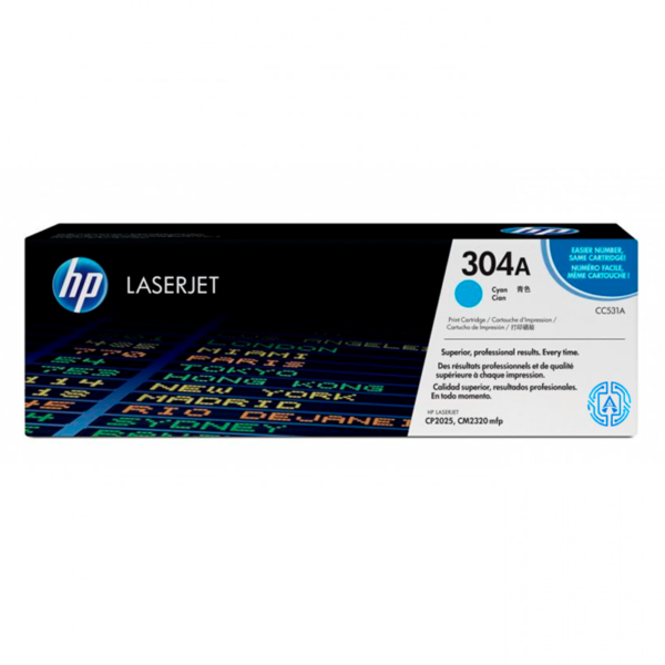 Toner Hp 304A (CC531A) Cyan 2,800 Pag LaserJet CP2025