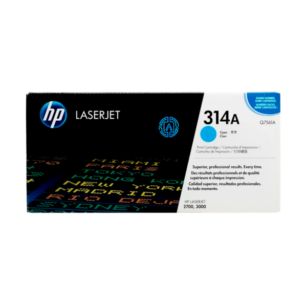 Tóner Hp 314A (Q7561A) Cyan 3,500 Pag LaserJet 2700