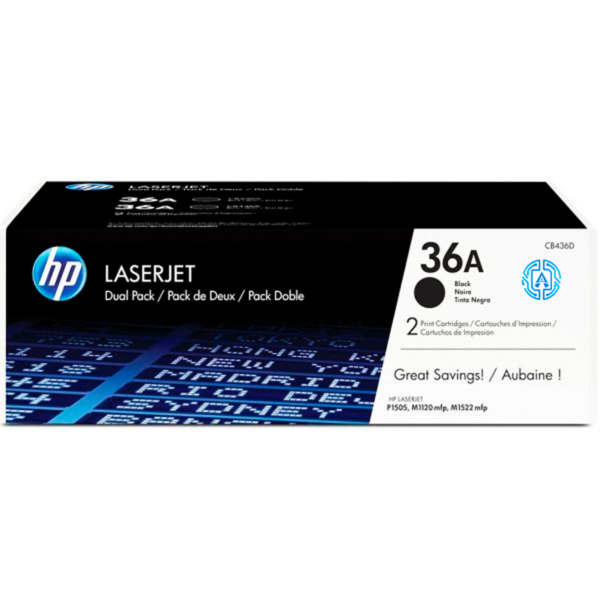 Toner Hp Lj 36A (CB436A) Negro Dual Pack 2,000 Pag LaserJet P1505n