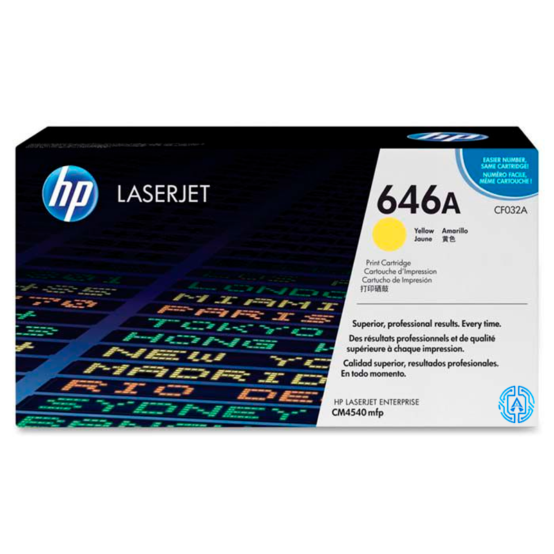 646A (CF032A) Yellow Toner Hp 646A (CF032A) Yellow 12,500 Pag LaserJet Pro CM4540 - Imagen 1