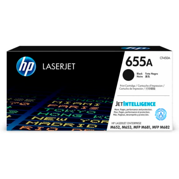 Tóner Hp 655A (CF450A) Negro 12,500 Pag Color LaserJet Enterprise M652dn