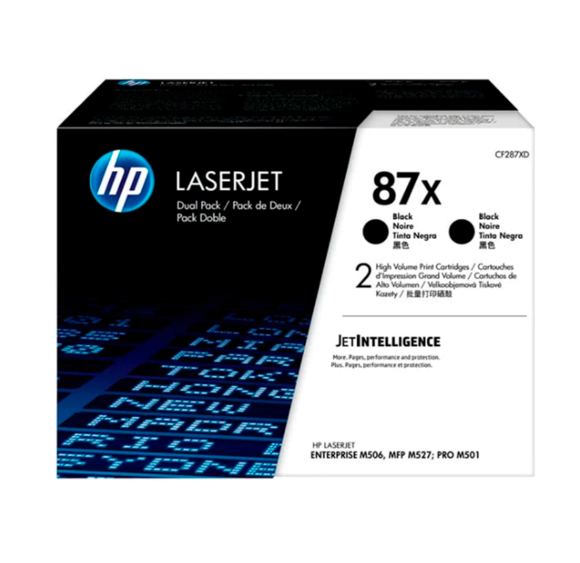 87xd.png Tóner Hp 87XD (CF287XD) Negro Dual Pack 36,000 Pag LaserJet Pro M506dn - Imagen 1