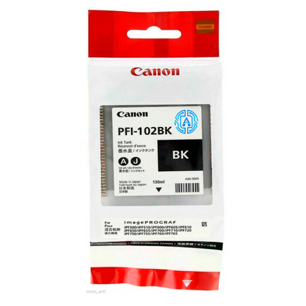 Tinta Canon PFI-102BK Negro 130ML iPF750 iPF710