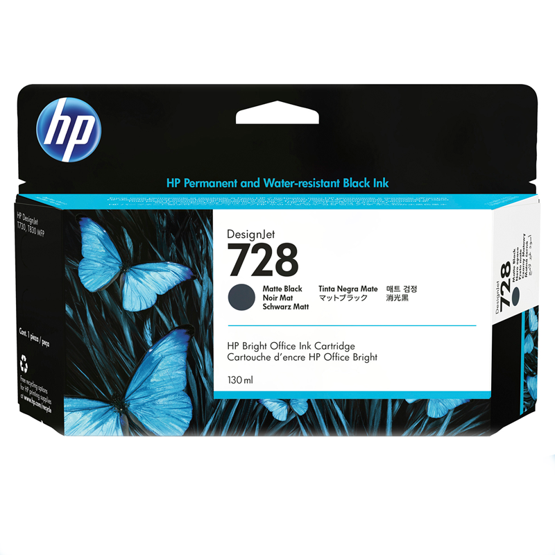 Tinta HP 3WX25A (728) Tinta HP 498N4A (738) 130ml Black (Negro) - Imagen 1