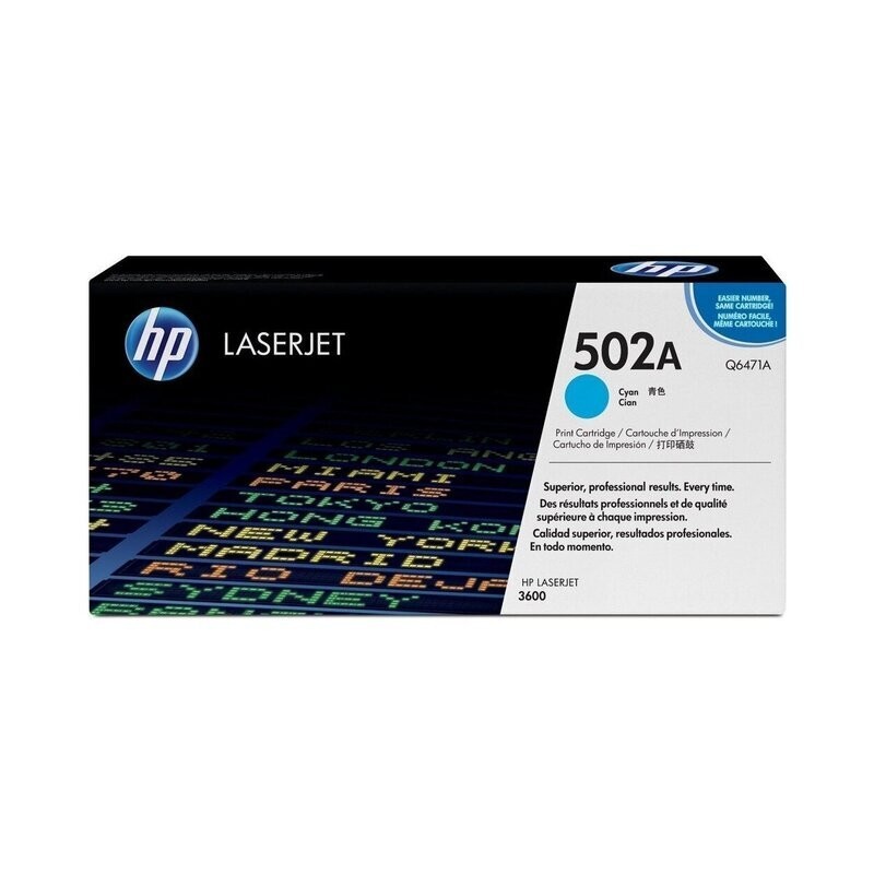 Toner-HP-Q6471A-502A-Cyan.jpg Tóner Hp 502A (502A) Cyan 4,000 Pag Color LaserJet 3600 - Imagen 1