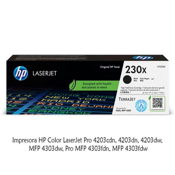 Toner HP W2300X 230X Negro Pro 4203Dw/4303Dw Original