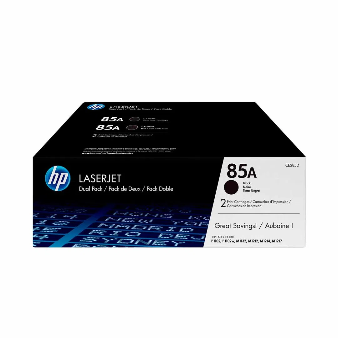 Toner-Hp-CE285AD-85AD-Negro-Dual-Pack-1600pag.webp Toner Hp CE285AD (85AD) Negro (Dual Pack) 1,600 Pag Laserjet P1102w - Imagen 1