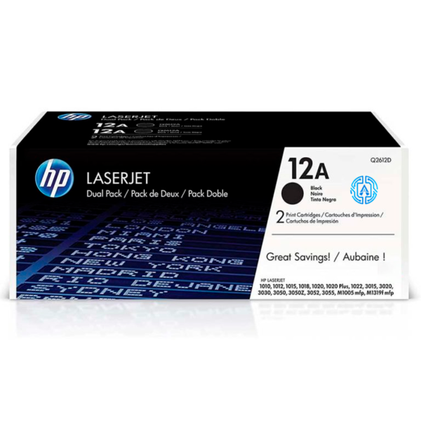 Toner Hp Q2612AD 12AD Lj 1010/1020 Negro Original