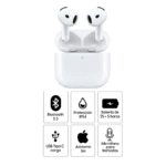 Airpods (4ta Gen) resistente al agua IP54, duración máx. 30 horas con estuche de carga, control táctil, blanco - Imagen 2