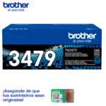 Tóner Brother TN-3479 compatible con HL-L5100DN DCPL5650DN rendimiento 12,000 páginas, negro - Imagen 3