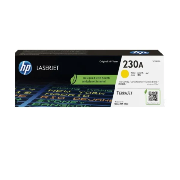 Tóner HP 230A, compatible con Pro 4203, Mfp 4303, rendimiento 1,800 páginas, amarillo W2302A