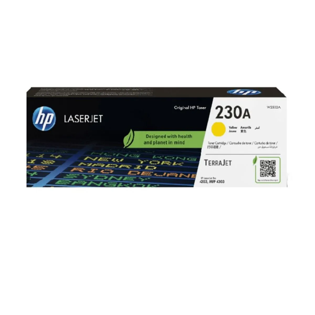 TONER HP YELLOW Tóner HP 230A, compatible con Pro 4203, Mfp 4303, rendimiento 1,800 páginas, amarillo W2302A - Imagen 1