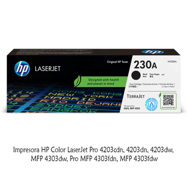 Toner HP W2300A 230A Negro Pro 4203dw/4303dw Original