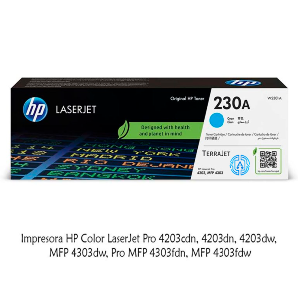 Toner HP W2301A 230A Cyan Pro 4203dw/4303dw Original
