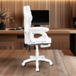 Extingtion Sapp, ergonómica, reclinable 135°, cojín lumbar y cervical, reposapiés, altura ajustable, blanco - Imagen 11