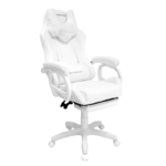 Extingtion Sapp, ergonómica, reclinable 135°, cojín lumbar y cervical, reposapiés, altura ajustable, blanco - Imagen 6