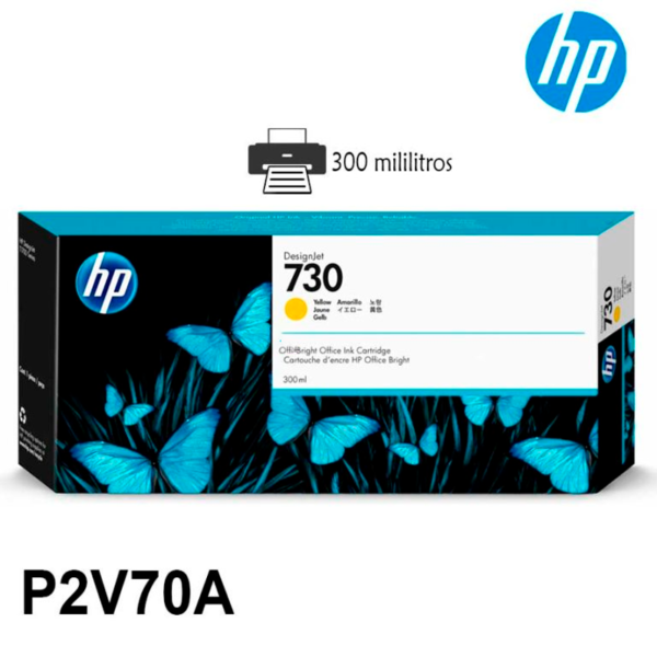 Tinta Hp P2V70A 730 300ml Yellow Original