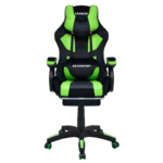 Silla gamer Extingtion Sapp, ergonómica, reclinable 135°, cojín lumbar y cervical, reposapiés, verde