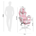 Extingtion Sapp, ergonómica con reposapiés, estilo premium, rosado - Imagen 6