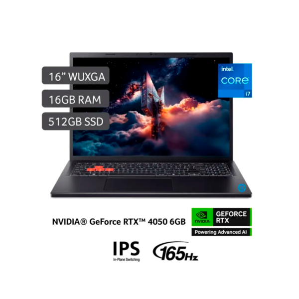 ACER | Laptop Gamer Acer Nitro Lite 16" Intel Core i7-13H 16GB 512GB NVIDIA GeForce RTX 4050-6GB