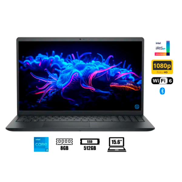 DELL | Laptop Dell Inspiron 15.6” 2K Touch | Intel Core i5-1334U | 8GB RAM | 512GB SSD | Windows 11 | Negro
