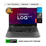 LENOVO | Laptop Gamer Lenovo LOQ Intel 15.6" Core i5-12450HX 8GB RAM 512GB SSD RTX 3050 6GB 144Hz