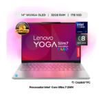 LENOVO | Laptop IA Lenovo Yoga Slim 7i 14" OLED Windows 11 Intel Core Ultra 7 248V 32GB 1TB