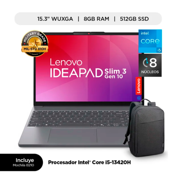 LENOVO | Laptop Lenovo IdeaPad Slim 3i 15.3" Windows 11 Intel Core i5 8GB 512GB