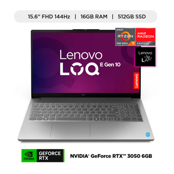 LENOVO | Laptop Lenovo LOQ Essential 15.6" Windows 11 AMD Ryzen 7 16GB 512GB RTX 3050