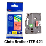 Cinta Brother TZE-421 Negro Sobre Rojo 9mm - Imagen 2