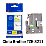 Cinta Brother TZE-S211 Negro Sobre Blanco Industrial 6mm - Imagen 2
